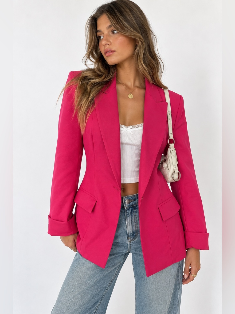 Made in Italy DKNY Fuchsia Tailored Blazer Jacket